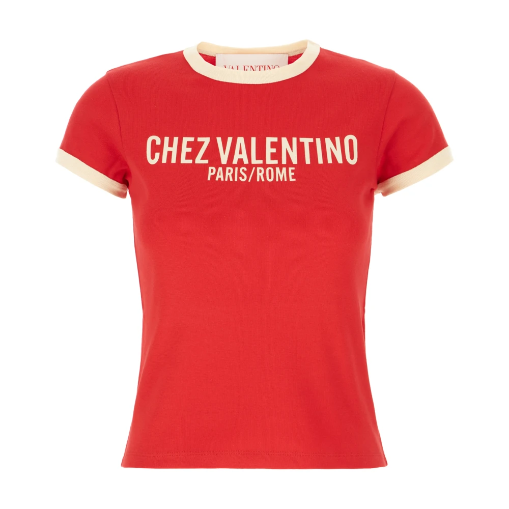 Valentino Garavani Casual Katoenen T-Shirt voor Mannen Red Dames