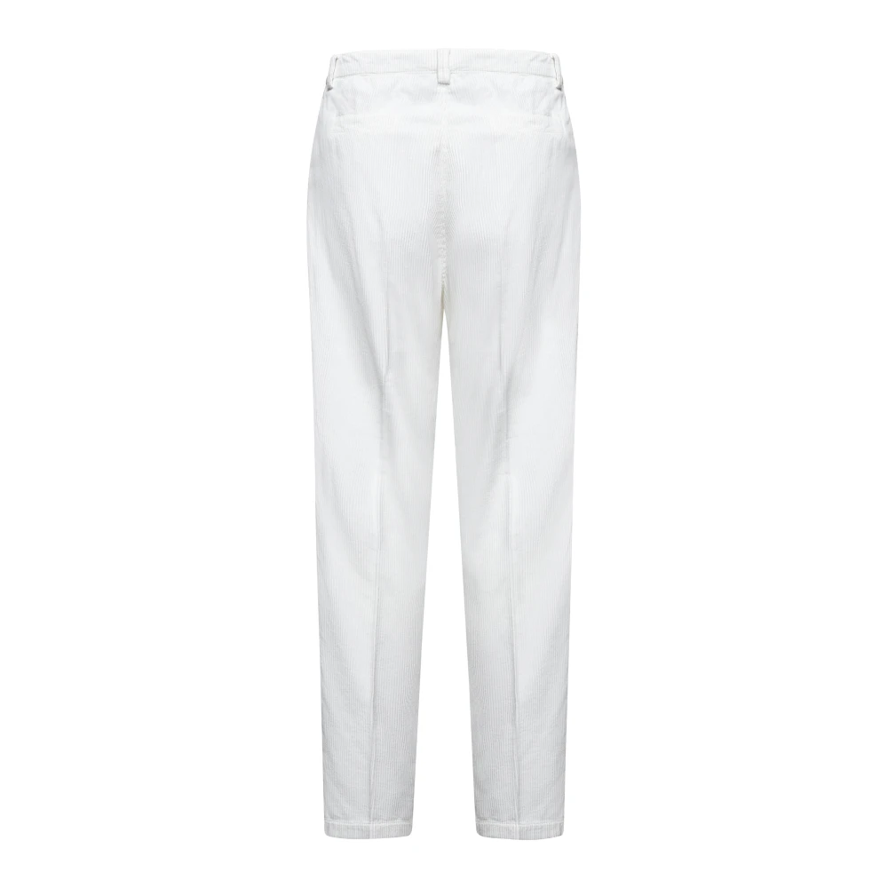 BRUNELLO CUCINELLI Witte Corduroy Broek Leisure-Fit White Heren