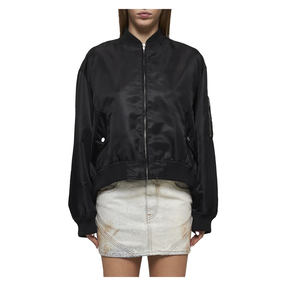 MM6 Maison Margiela Bomberjack met ritssluiting Black Dames