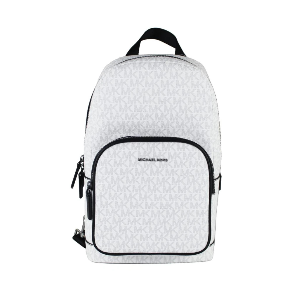 Michael Kors Stijlvolle PVC Sling Rugzak met Zakken White Heren