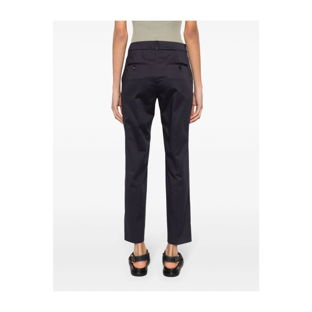 PESERICO Blauwe Op Maat Gemaakte Broek Elegant Zakken Blue Dames