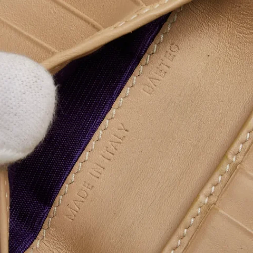 Bvlgari Vintage Pre-owned Leather wallets Beige Dames