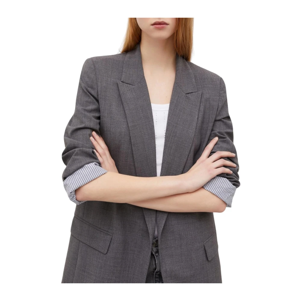 Marella Grijze Melange Jas Gray Dames