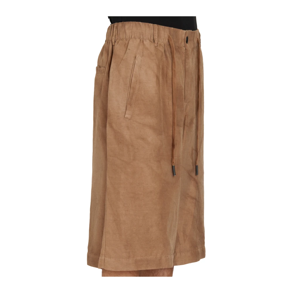 Andrea Ya aqov Viscose Linnen Bermuda Shorts Beige Heren