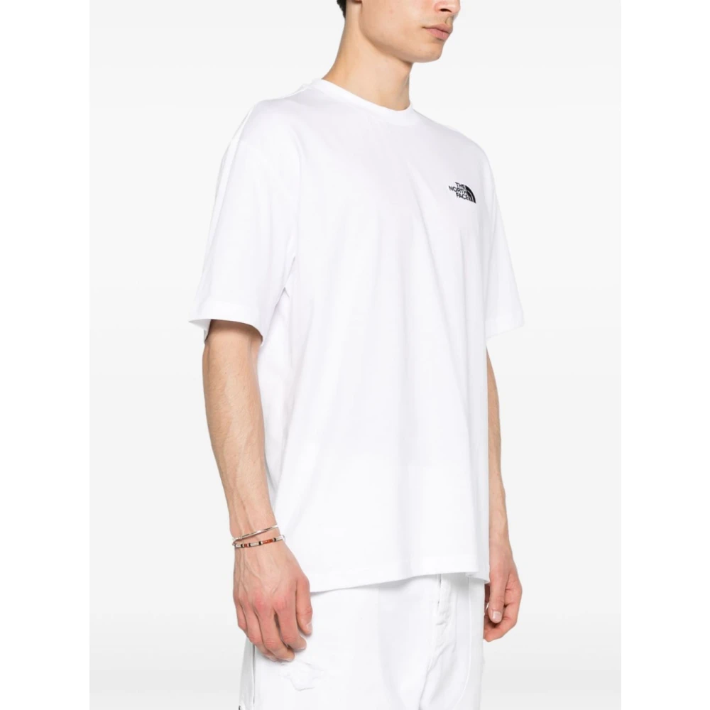 The North Face Wit Katoenen Jersey Geborduurd Logo T-shirt White Heren