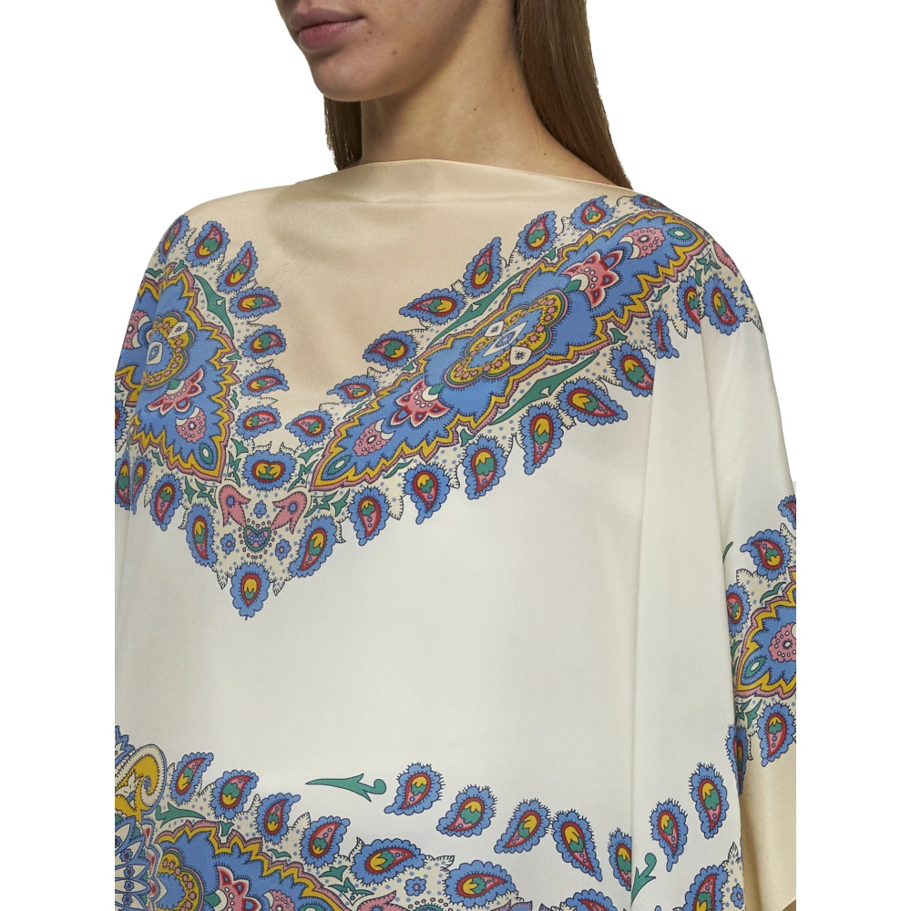 ETRO Witte Paisley Print Zijden Jas Multicolor Dames