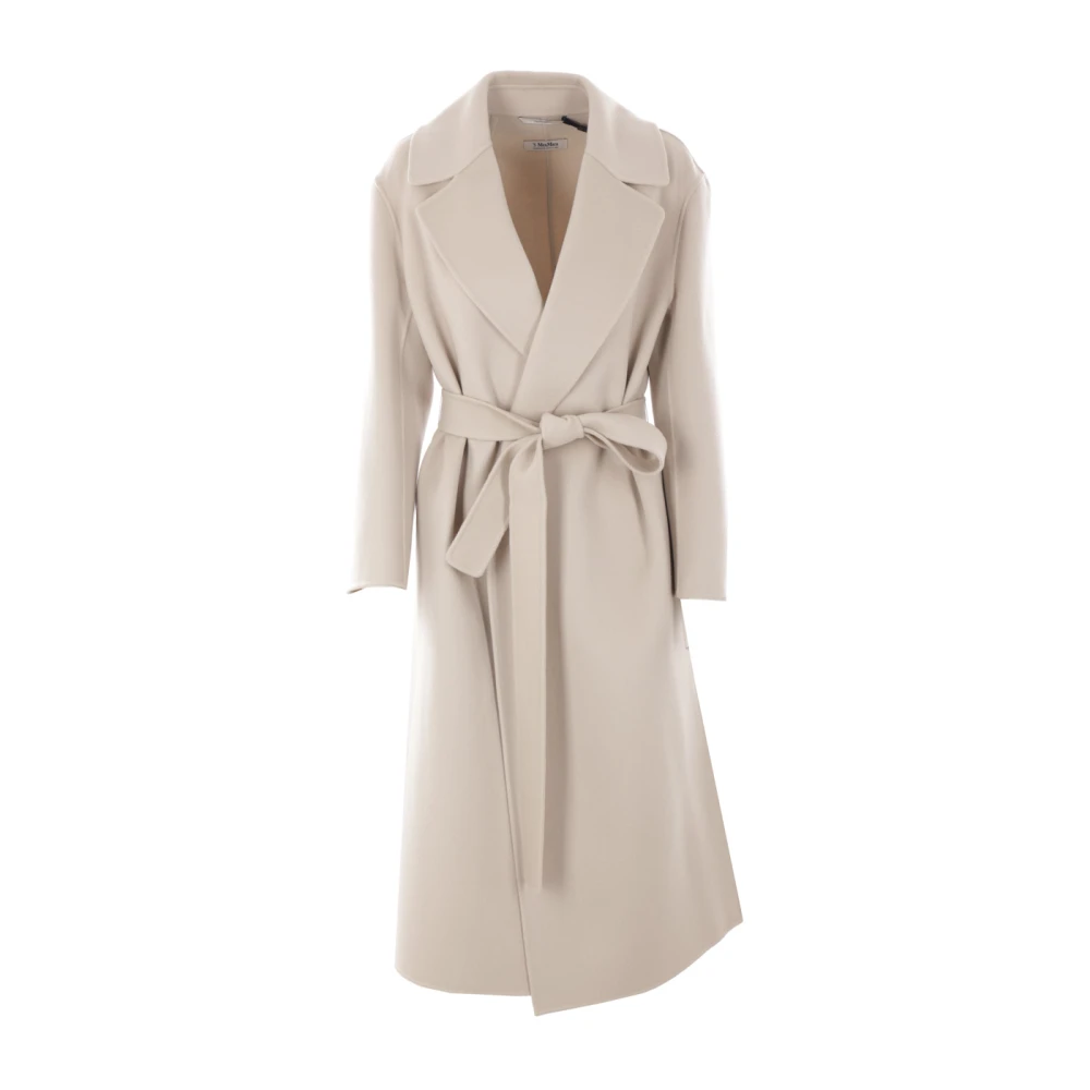 Max Mara Beige Wollen Omslagjas Pink Dames