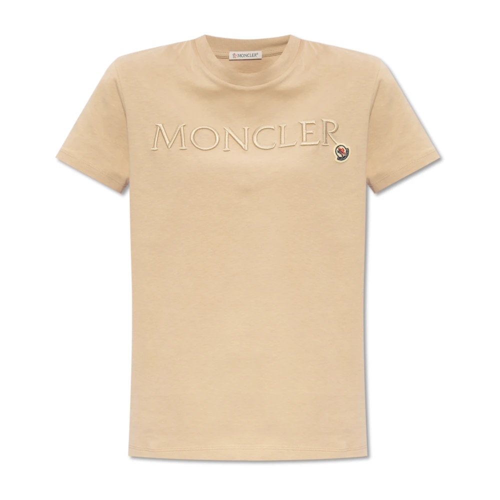 Moncler T-shirt met logo Beige Dames