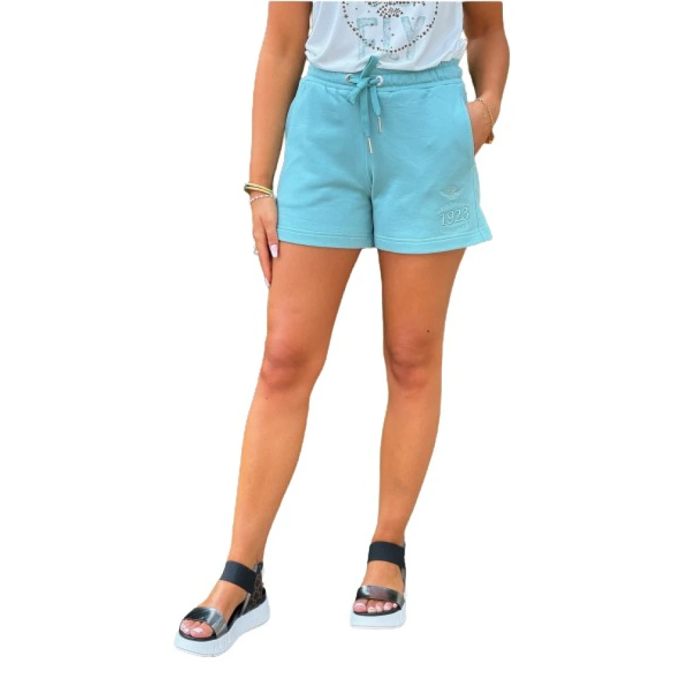 Aeronautica Militare Women's Blue Short Shorts, S, Bermuda