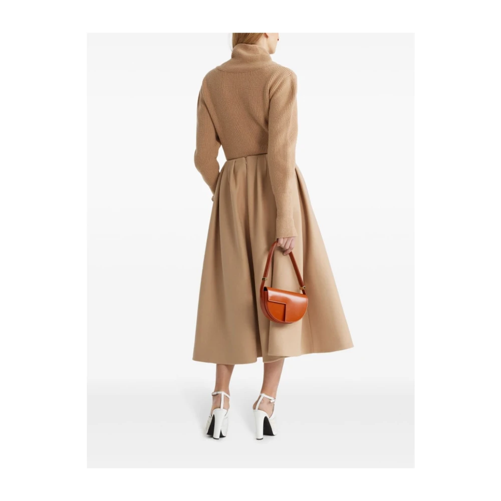 Patou Beige Merino Wol Gebreide Trui Beige Dames