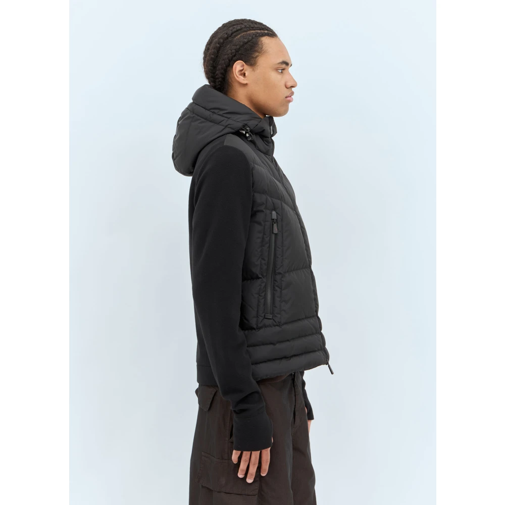 Moncler Gewatteerde Rits Hoodie Jas Black Heren