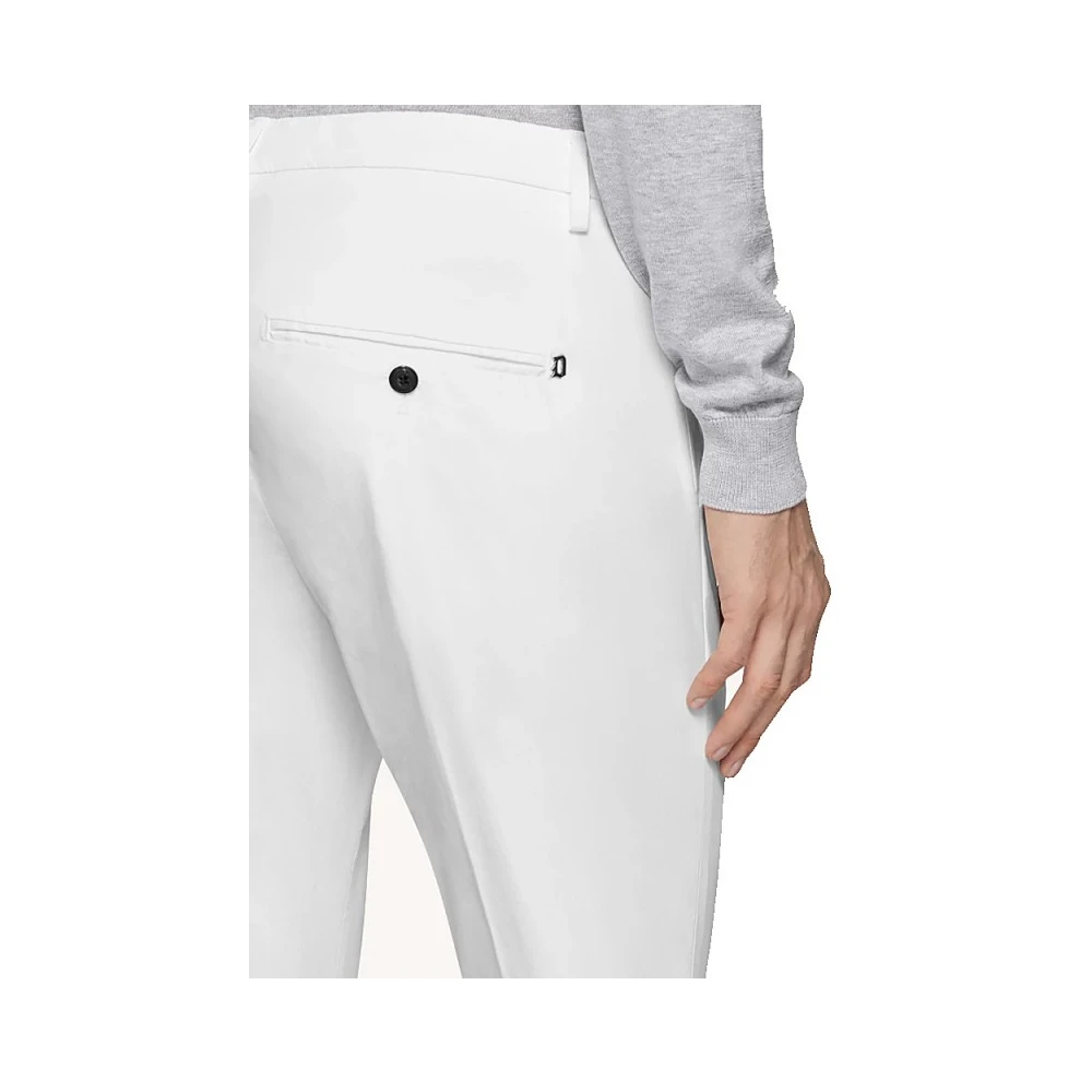 Dondup Witte katoenen stretch slim fit broek White Heren