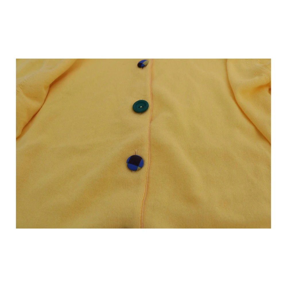 Jucca Gele Katoenen Knopen Trui Yellow Dames