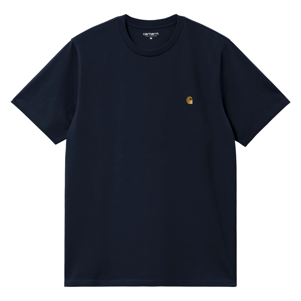 Carhartt WIP Gouden Logo Katoenen T-Shirt Chase Blue Heren