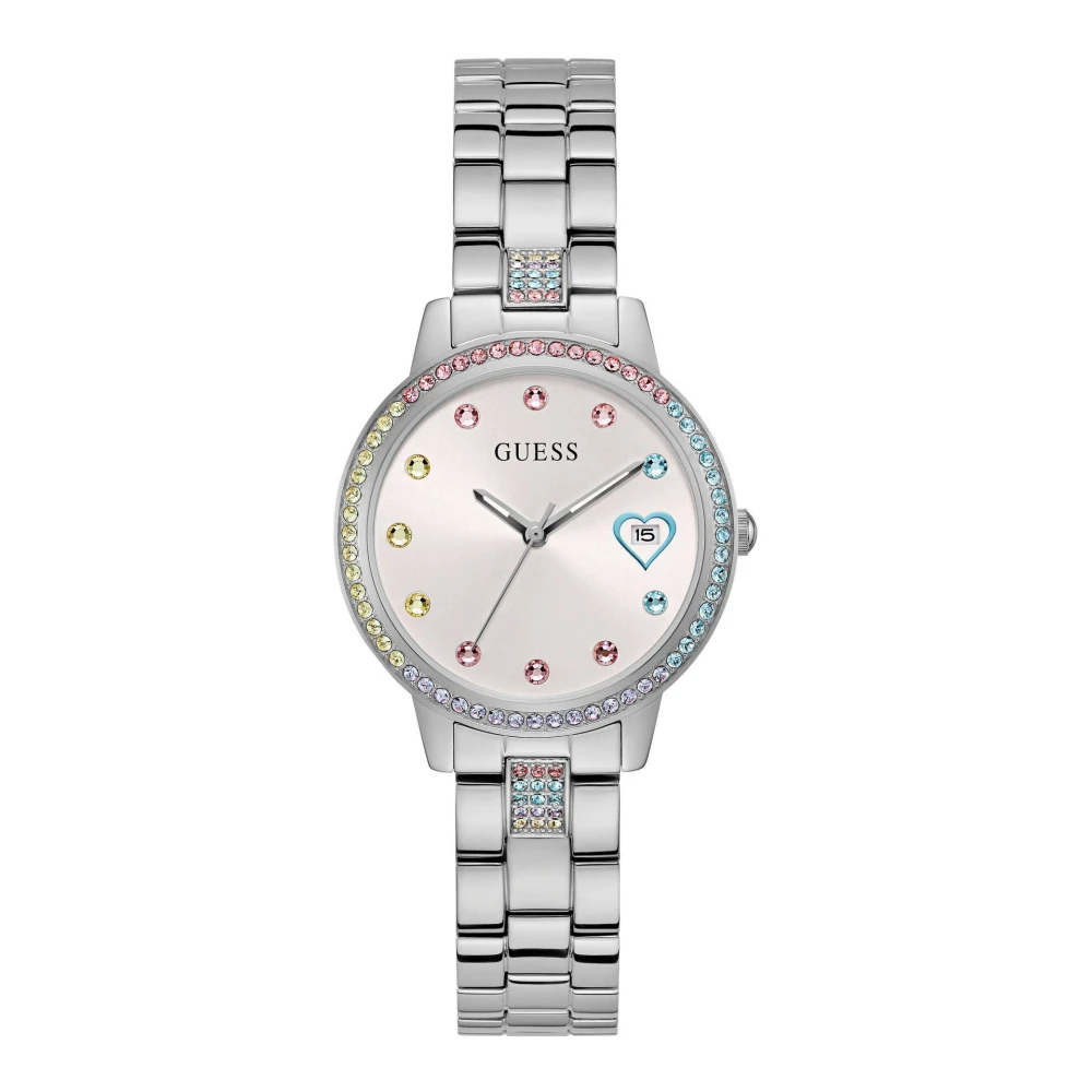 Guess Damarmbandsur TRE AV Hjärtan silver 34 mm Gw0657L1 Gray, Dam