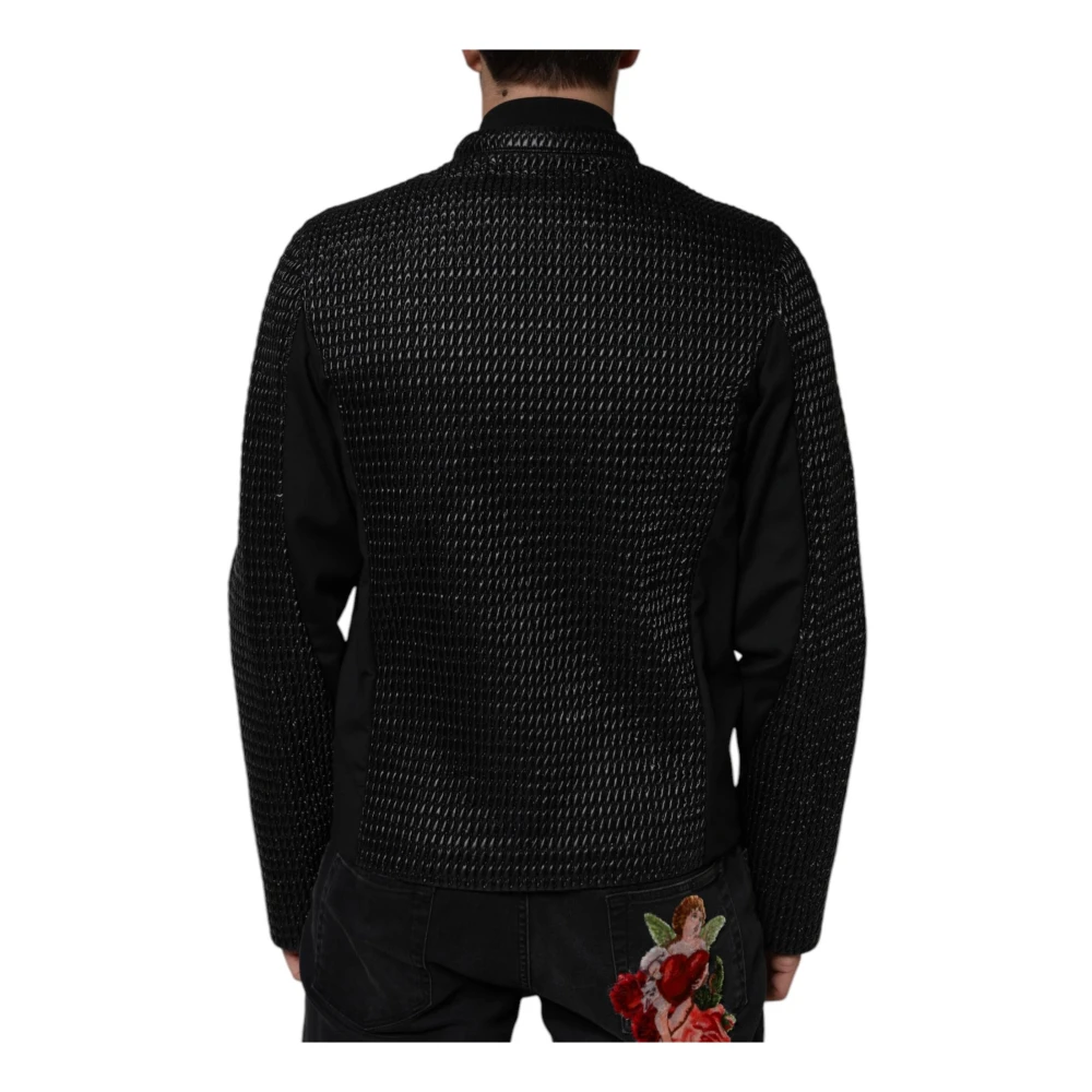 Dolce & Gabbana Zwarte Bomberjack met Logodetails Black Heren