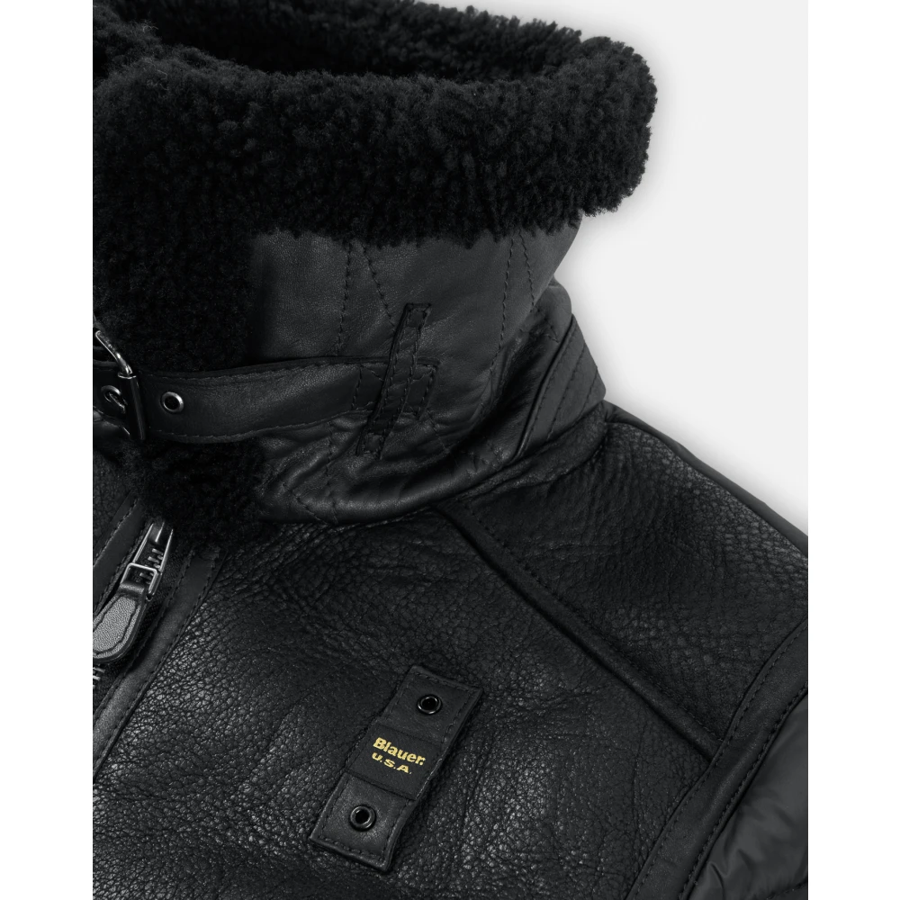 Blauer Zwarte Jas van Gemengde Stof Black Heren