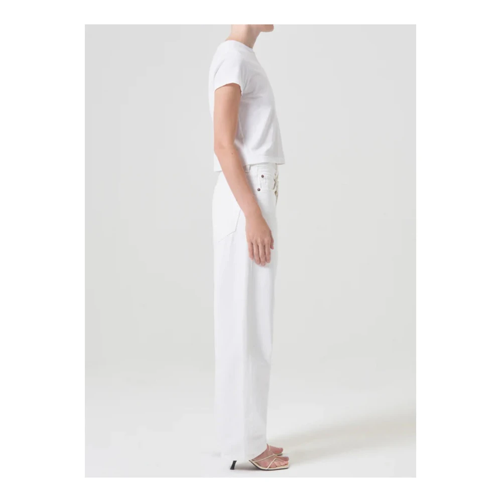 Agolde Wijde Broek Criss Cross Jeans White Dames
