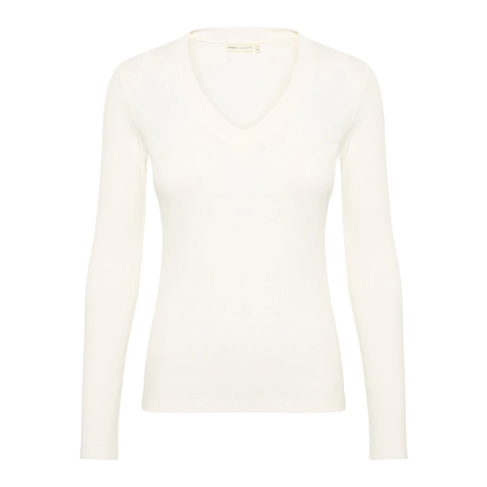 Inwear White Long Sleeve T-Shirts, Female, 3XL, V-Neck Long Sleeve Top Whisper