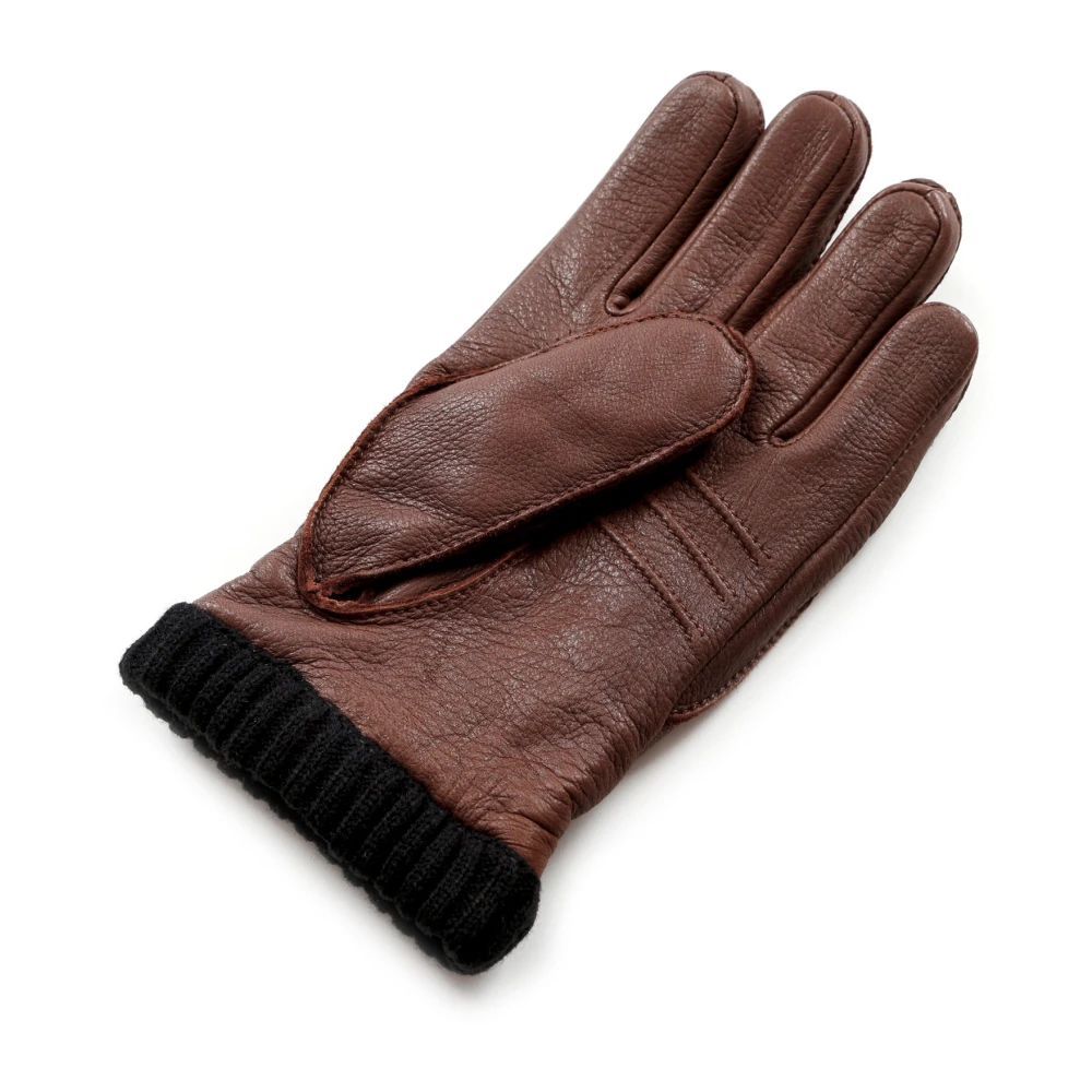Hestra Hertenleren handschoenen met fleecevoering Brown Heren