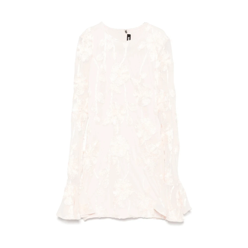 Rotate Birger Christensen Blush Pink Sheer Mouw Jurk Pink Dames