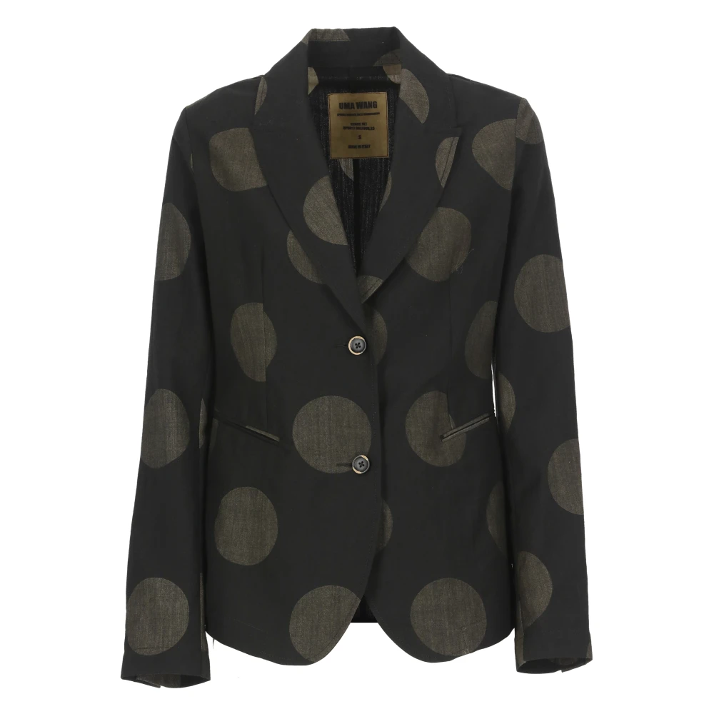 UMA Wang Zwarte polka dot wollen blazer Black Dames