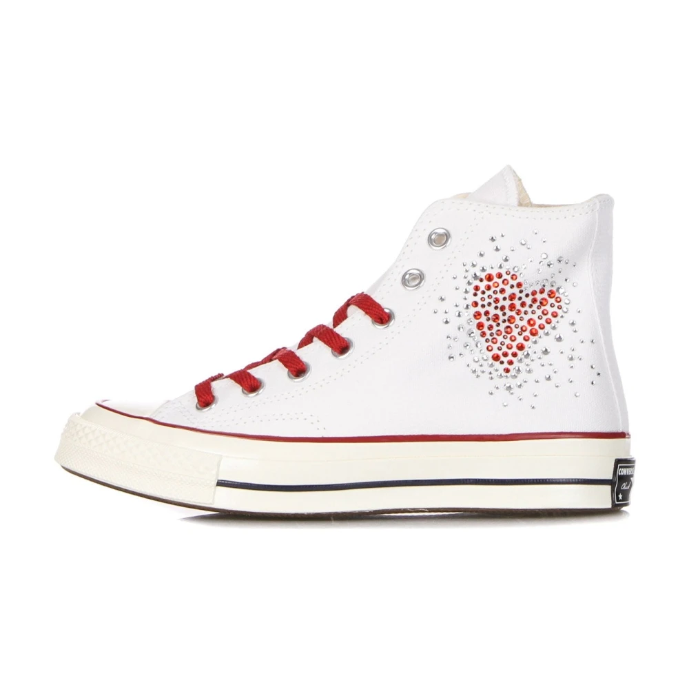 Converse Canvas High-Top Sneaker met Hart Glitter Dames Schoenen Wit