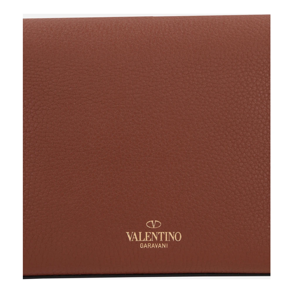 Valentino Garavani Bruine Gehamerde Leren Schoudertas met Platina Studs Brown Dames