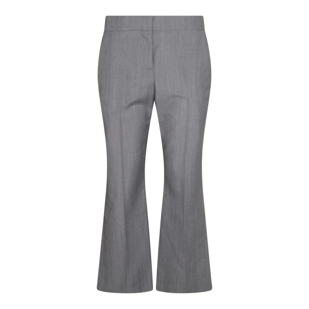 Alexander mcqueen Grijze Wollen Flared Broek Gray Dames