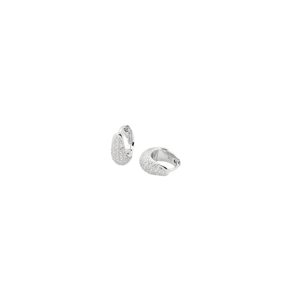 Tom Wood Women's Gray Silver Ice Huggie Pave Jewelry - Earrings - One Size - Accessories