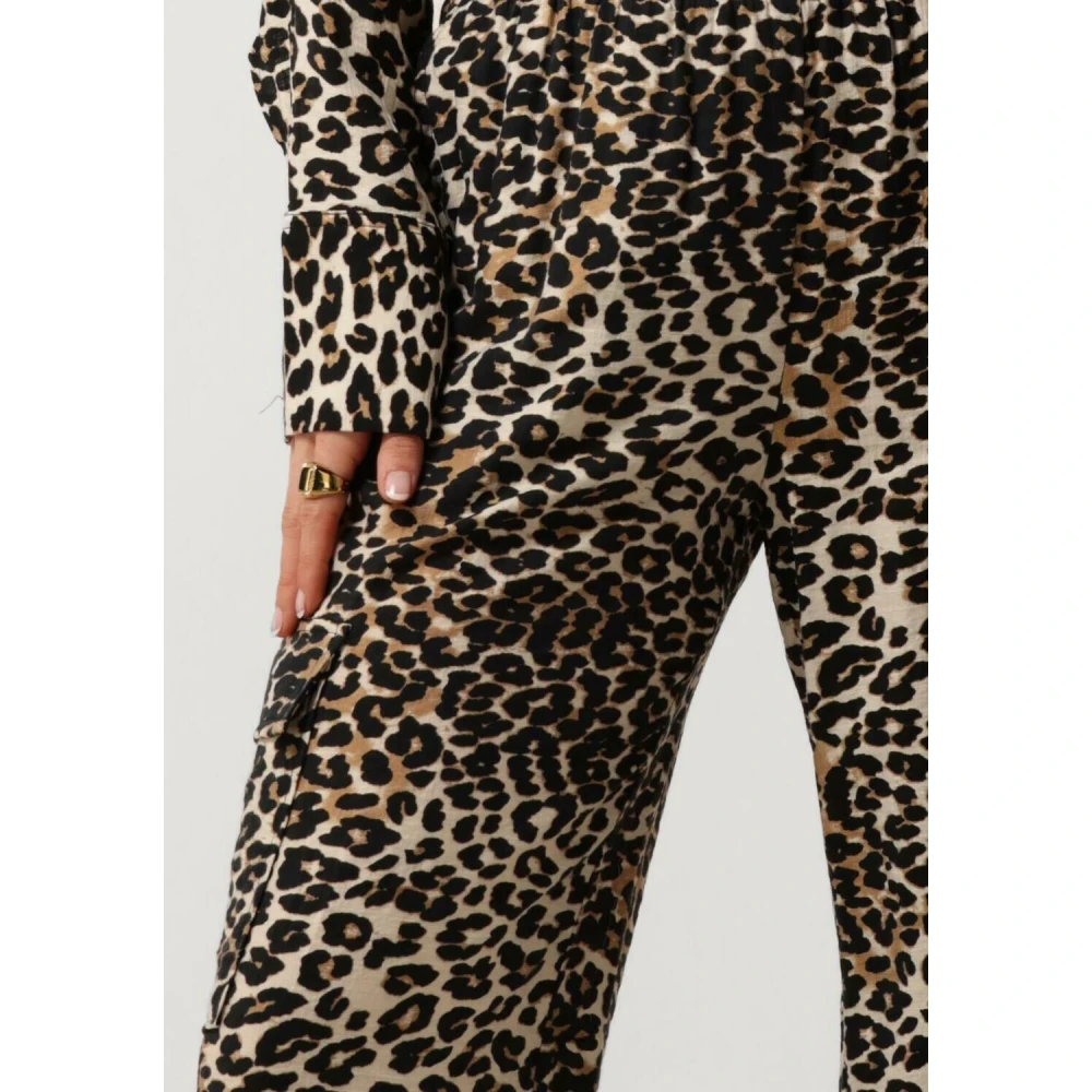 Refined Department Luipaardprint Cargo Broek Brown Dames