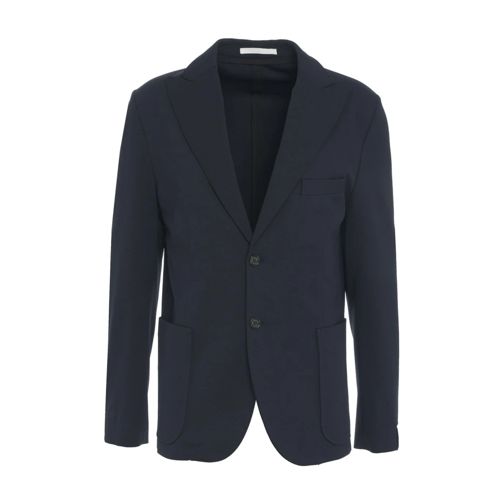 Paolo Pecora Blauwe Jersey Blazer Ss25 Blue Heren