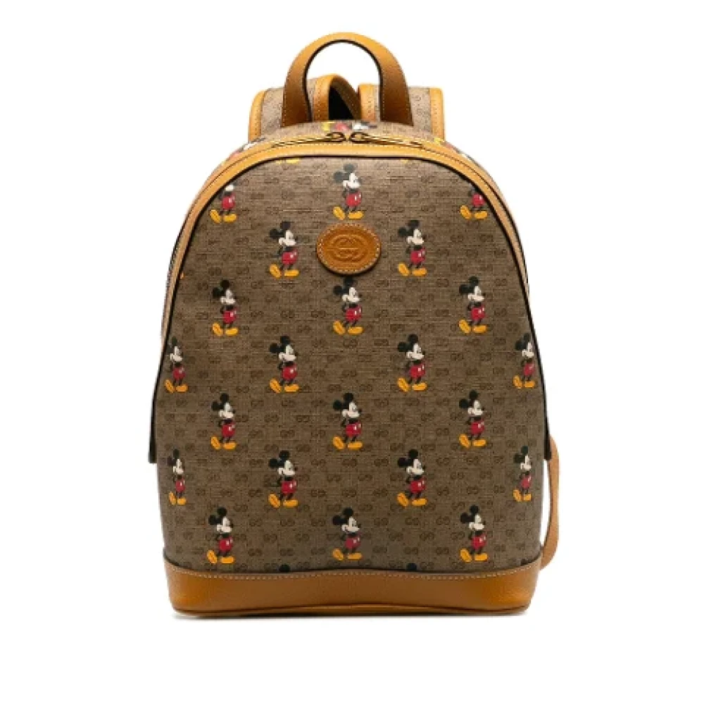 Gucci Vintage Pre-owned Leather backpacks Brown Dames