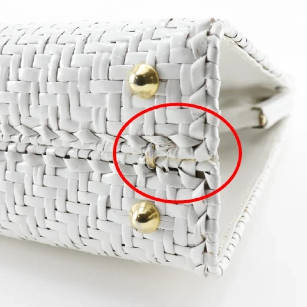 Fendi Vintage Pre-owned Leather handbags White Dames