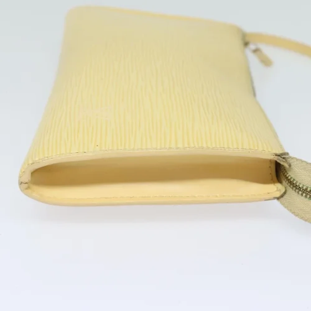 Louis Vuitton Vintage Pre-owned Leather clutches Beige Dames