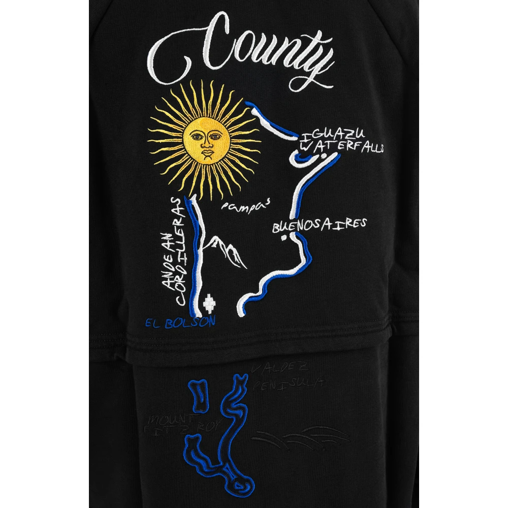 Marcelo Burlon Zwarte hoodie met print Black Heren