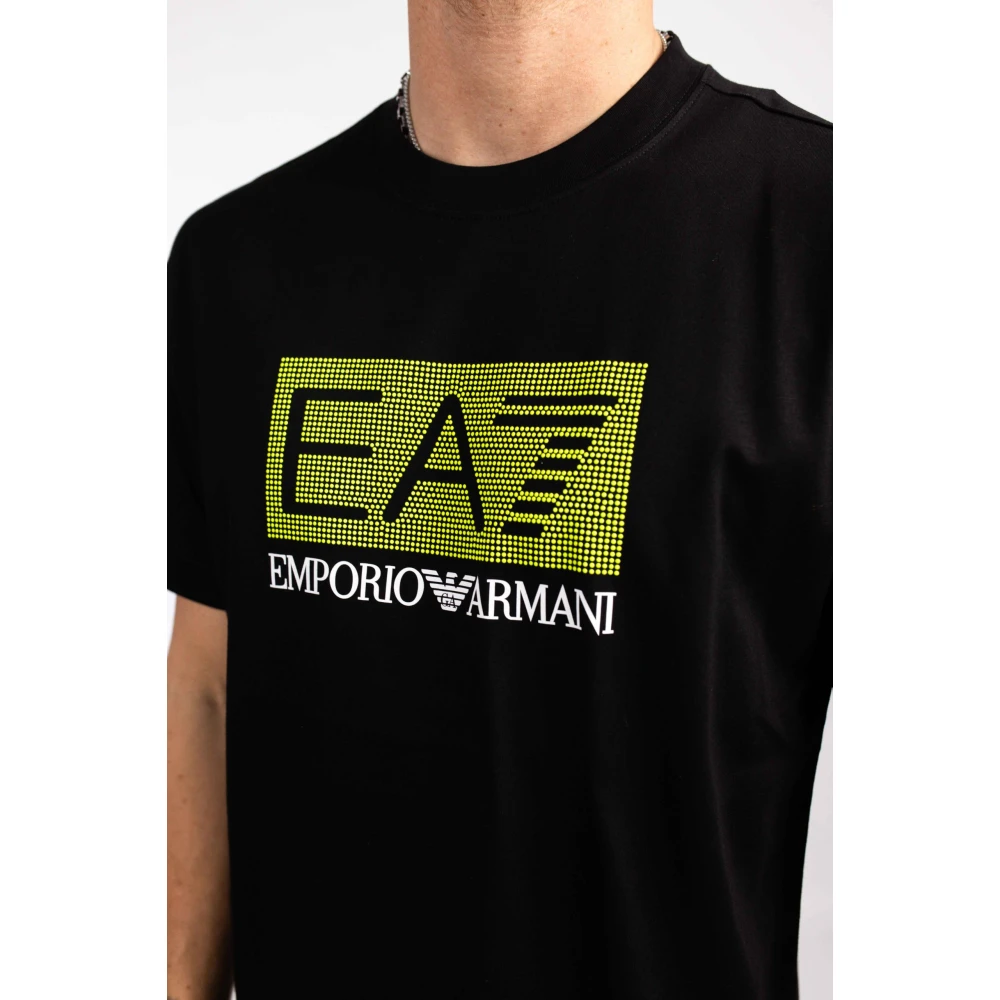Emporio Armani Fluo Logo T-Shirt Zwart Heren Black Heren