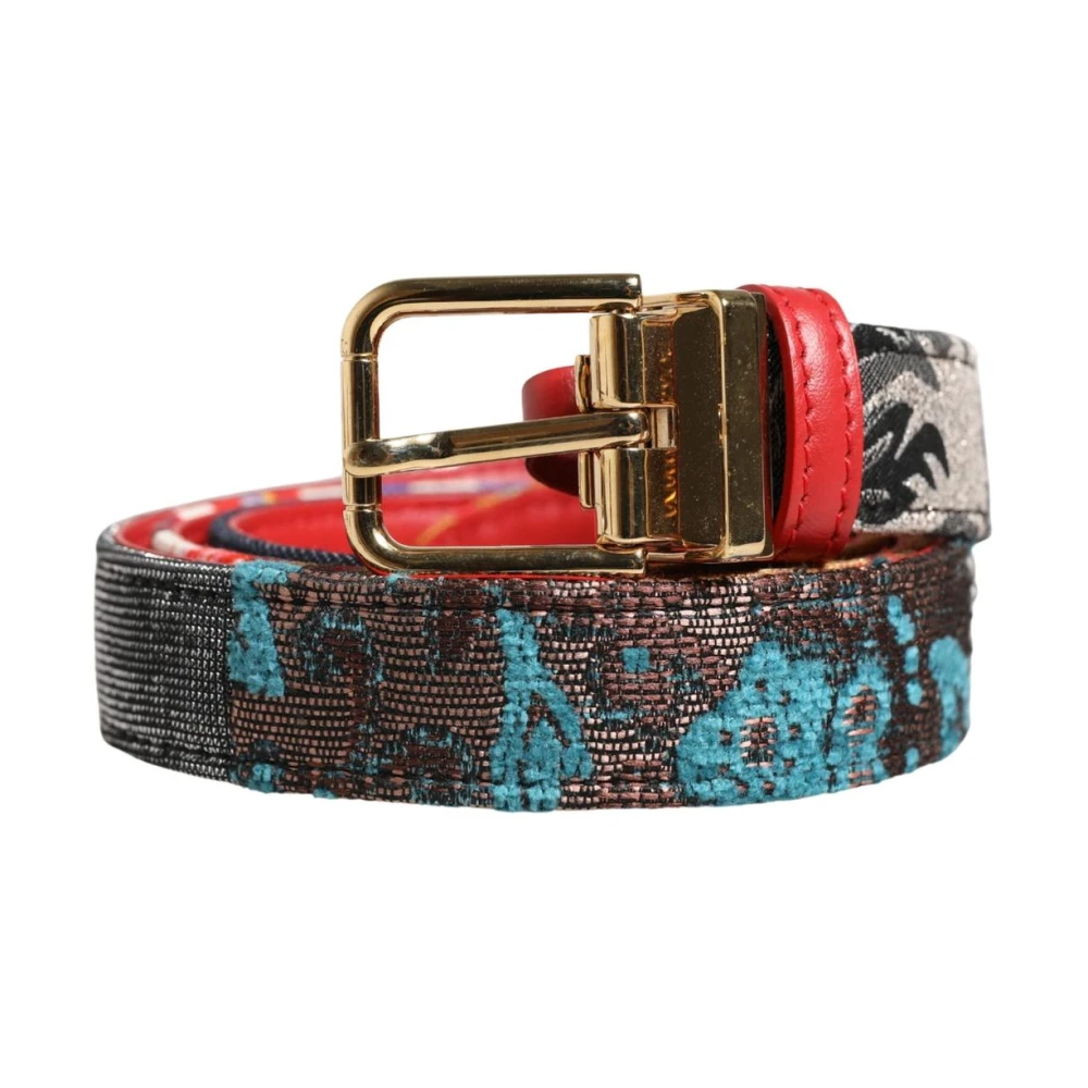 Dolce & Gabbana Women's Floral Jacquard Metal Buckle Belt