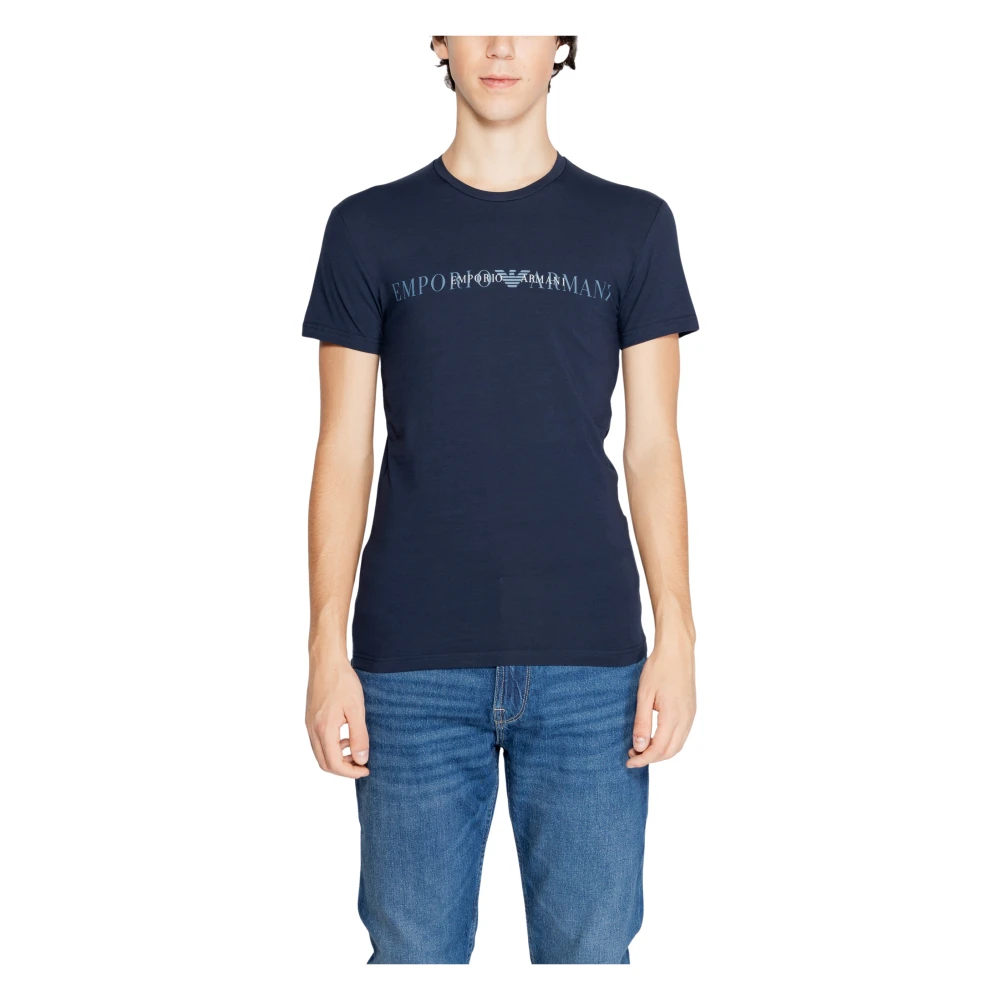 Emporio Armani Mannen Crew Neck T-shirt Herfst Winter Blue Heren
