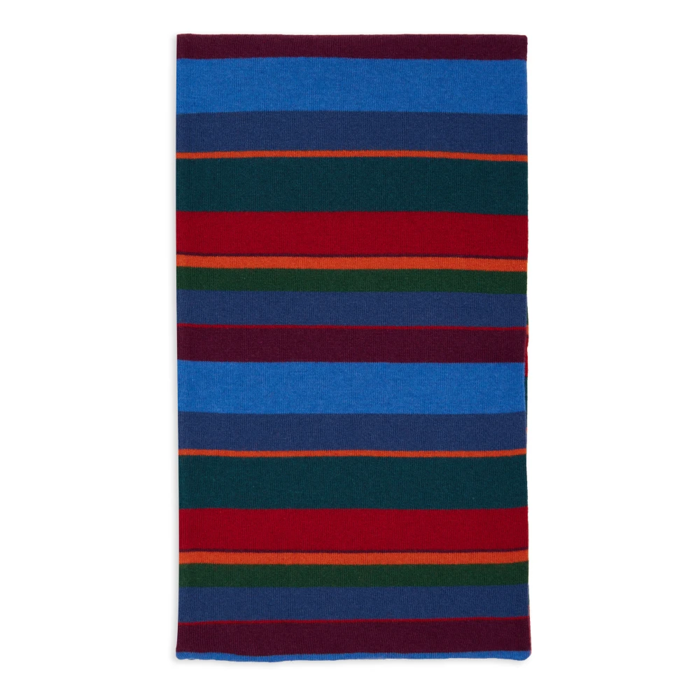 Gallo Unisex gevoerde blauwe sjaal met veelkleurige strepen Multicolor Unisex