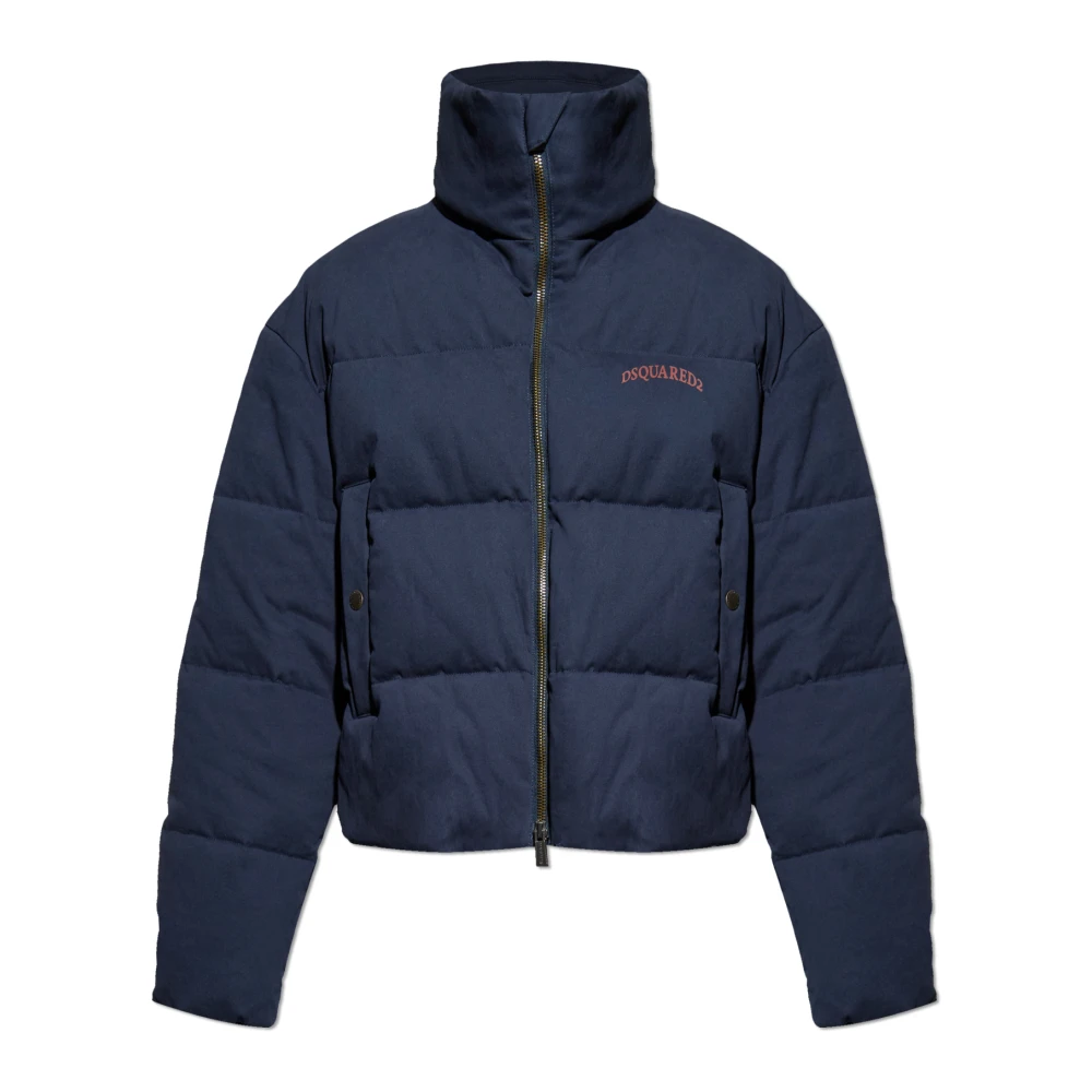Dsquared2 Men's Blue Down Jackets, Xl, Puffer Jacket With Logo