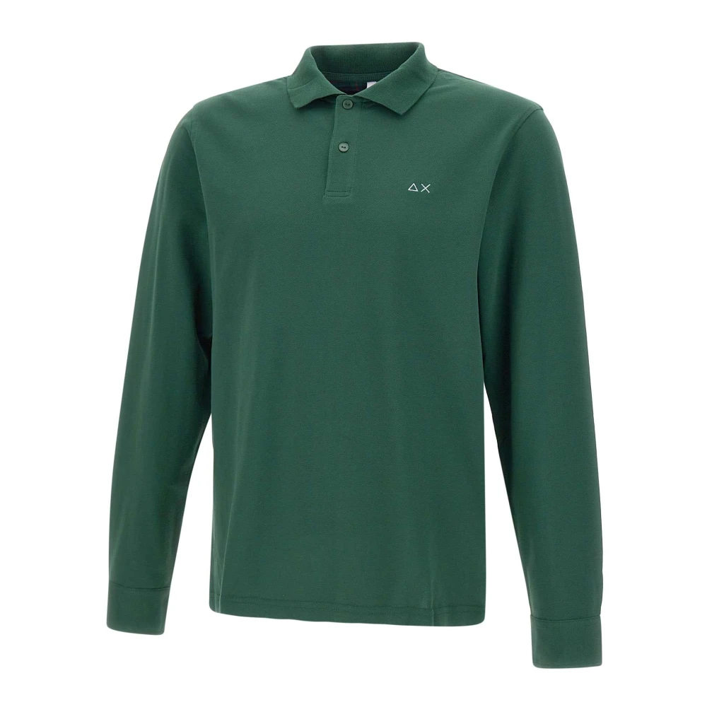 Sun68 Bosgroene Poloshirt met Tartan Green Heren
