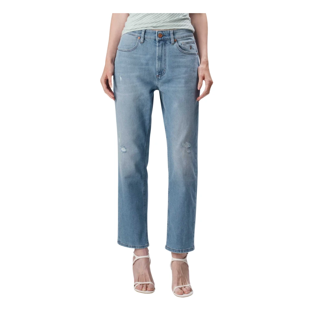 Jeckerson Boyfriend Fit Denim Jeans in Medium Blauw Blue Dames