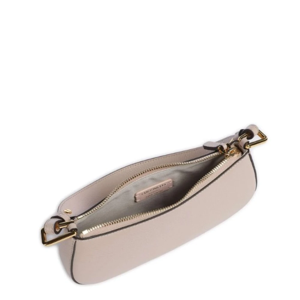 Coccinelle Schoudertas van generfd leer met metalen detail Pink Dames