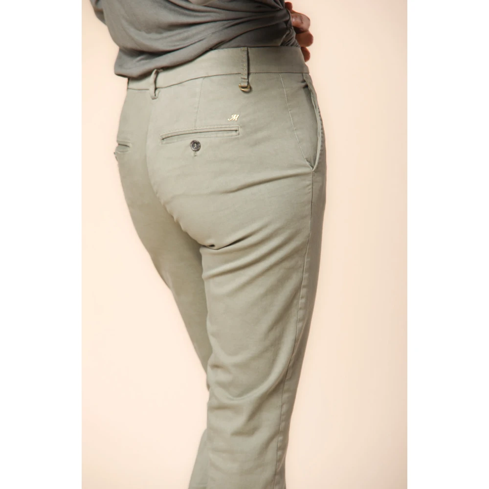 Mason's Slim Chino Broek New York Stijl Green Dames