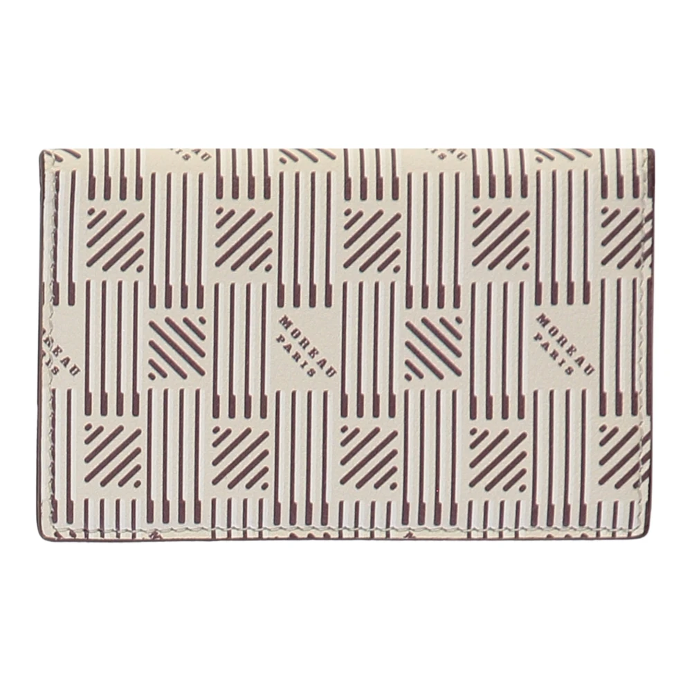 Moreau Paris Logo Detail Leren Kaarthouder Beige Dames