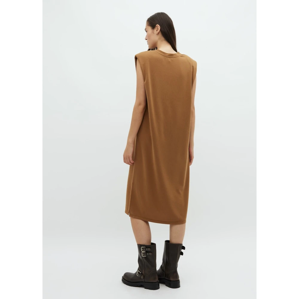 MbyM Bruine T-shirt jurk met schoudervullingen Stivian Brown Dames