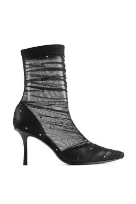 Svarta ankelboots i sammet