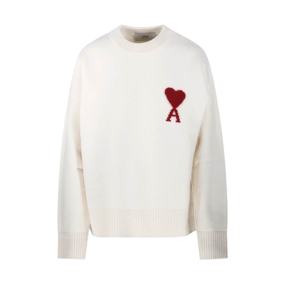 Ami Paris Uomo Bianco Ami De Coeur Crewneck Sweater