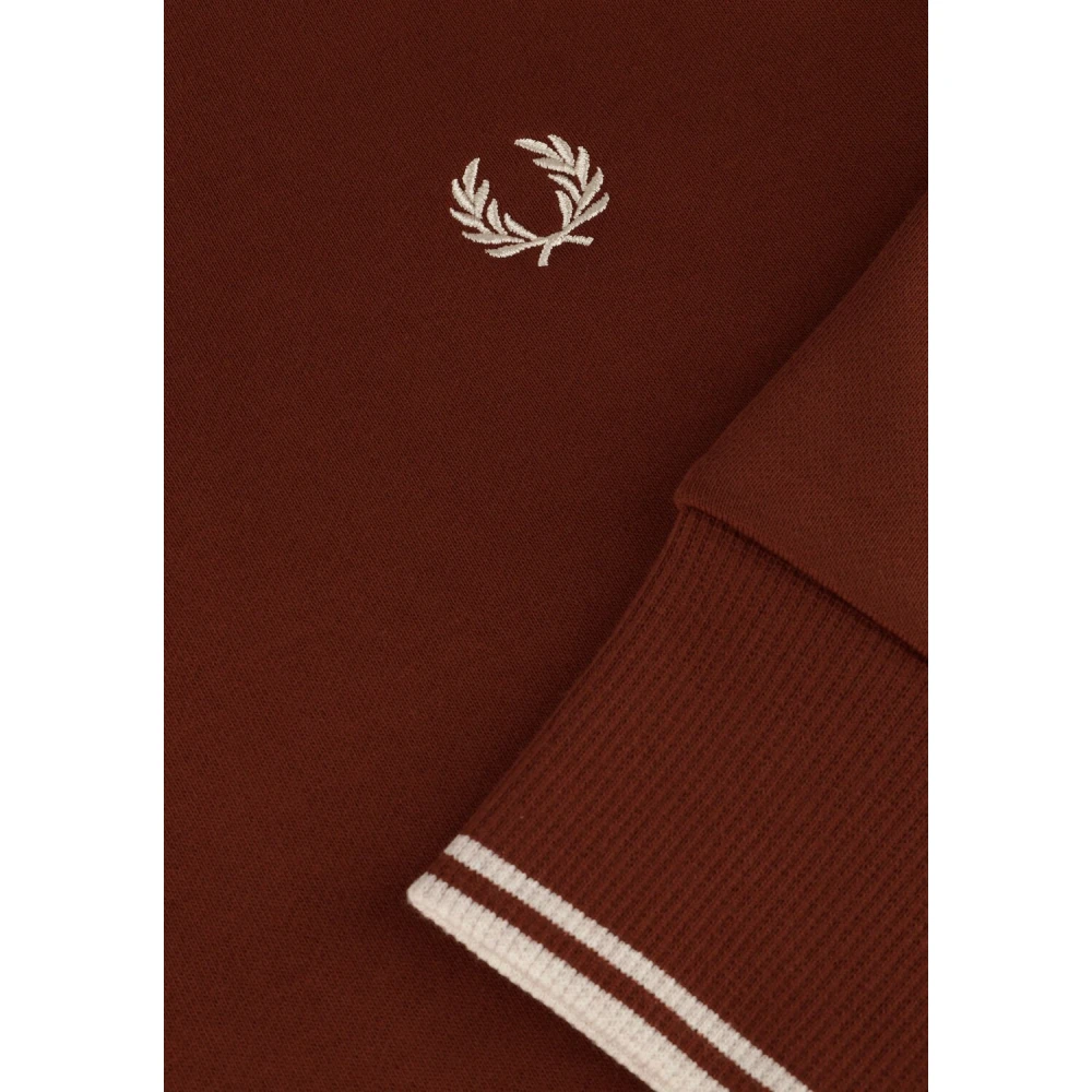 Fred Perry Half Zip Sweatshirt Heren Sweaters Brown Heren